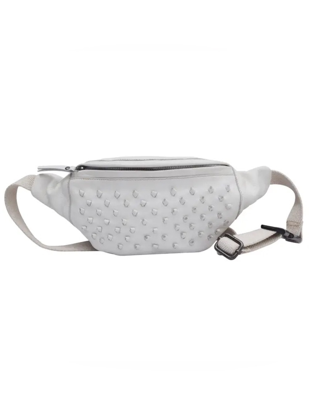 Leticia Jessie Leather Waist Pack with Leather Knot Accents White